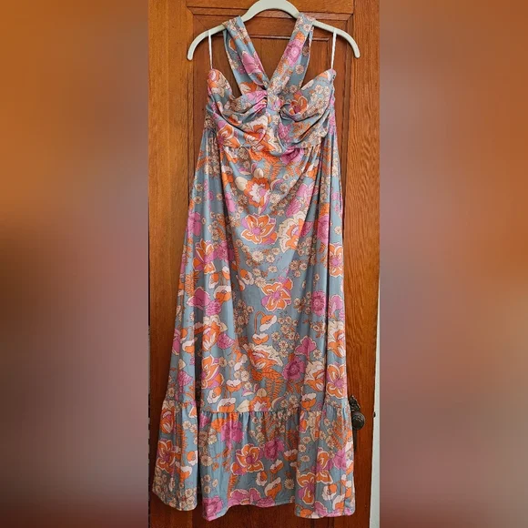 Grace Karin Floral Halter Maxi Dress - Multicolor - Picture 2 of 5